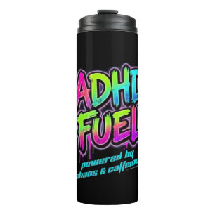 ADHD Brandstof Cafeïne & Chaos Neon Neurodiversite Thermosbeker