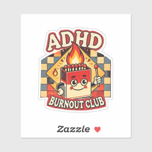 ADHD Burnout Club Sticker (Vel)