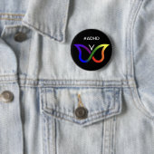 ADHD Butterfly Neurodiversity Button Badge (In situ)