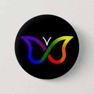 ADHD Butterfly Neurodiversity Button Badge (zwart)