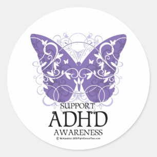 ADHD Butterfly Ronde Sticker