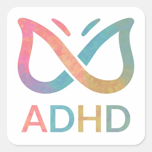 ADHD Butterfly Vierkante Sticker (Voorkant)