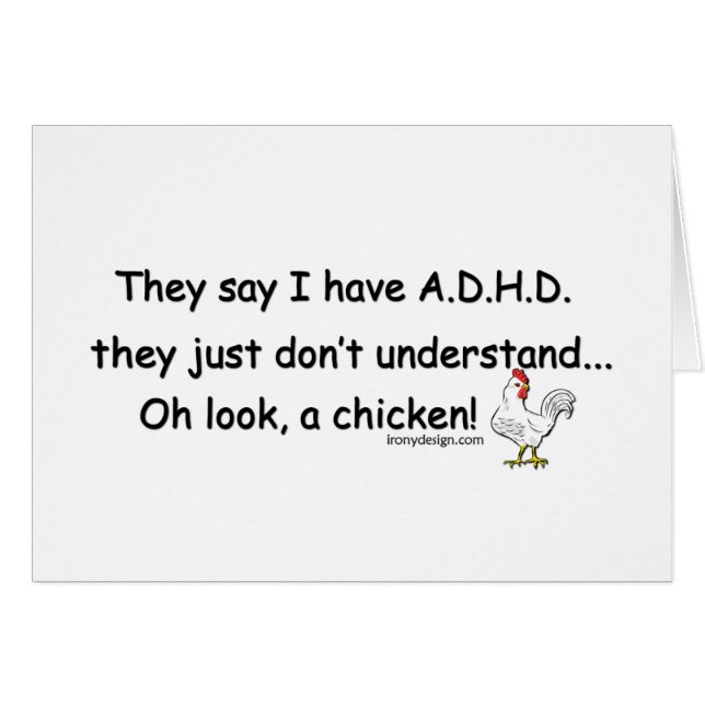 ADHD Chicken Humor (Voorkant Horizontaal)