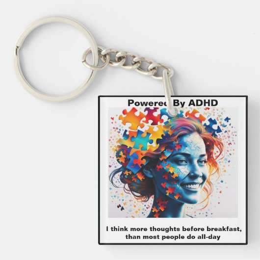 ADHD citaten. Sleutelhanger (voorkant)