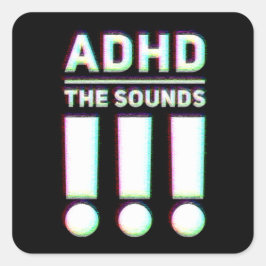 ADHD de geluiden!! Pastel kleuren Vierkante Sticker
