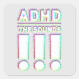 ADHD de geluiden!! Pastel kleuren Vierkante Sticker