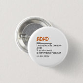 ADHD Definition Neurodiversity Awareness Ronde Button 3,2 Cm (Voorkant /achterkant)