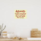 ADHD denk meer na Poster (Keuken)