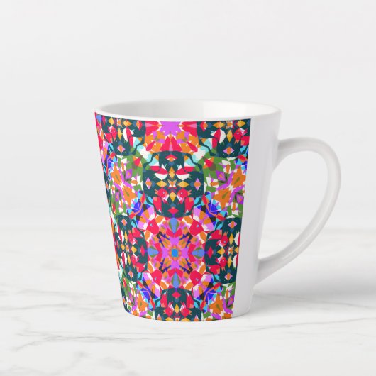 ADHD Dopamine Boost Positiviteit Patroon Kleurrijk Latte Mok (Rechts)