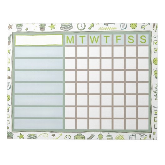 ADHD Dopamine Weekly Habit Tracker Planner Notitieblok (Voorkant)