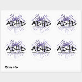 ADHD-handafdruk Ronde Sticker (Vel)
