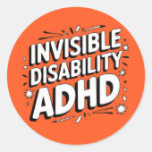 ADHD Invisible handicap autocollant (Devant)
