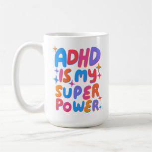 ADHD is mijn superkracht Blij Fun Bubbel Letters Koffiemok