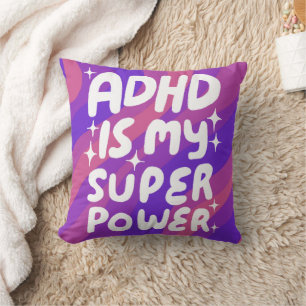 ADHD is mijn Superpower Cheerful Fun Bubble Letter Kussen