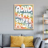 ADHD is mijn Superpower Fun Bubble Letters Kleurri Poster
