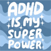 ADHD IS MIJN SUPERPOWER Leuke Kleurrijke Bubble Le Sticker (Voorkant)