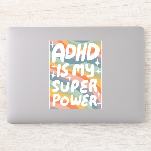 ADHD IS MIJN SUPERPOWER Leuke Kleurrijke Bubble Le Sticker (Computer)