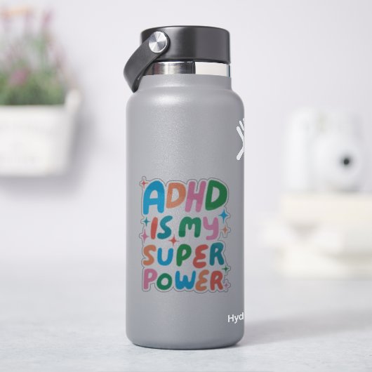 ADHD IS MIJN SUPERPOWER Leuke Kleurrijke Bubble Le Sticker (HydroFlask)