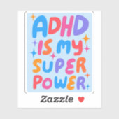 ADHD IS MIJN SUPERPOWER Leuke Kleurrijke Bubble Le Sticker (Vel)