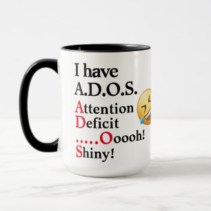ADHD Joke Funny Office Coffee, Tea, Cocoa ceramic Mok