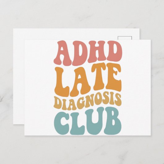 ADHD late diagnose Club Grappig Neurodiversiteit C Briefkaart (Voorkant / Achterkant)