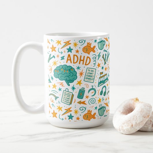 ADHD: Magisch afgeleid Koffiemok (Met donut)
