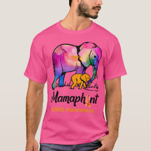 ADHD Mens Elephant Mamaphant ADHD-bewustzijn T-shirt