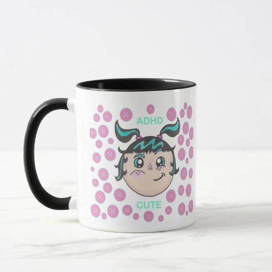 ADHD mok met "ADHD Schattig" ontwerp (Links)