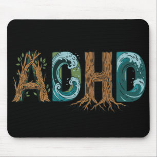 ADHD Natuur Elementen Typografie Ontwerp Muismat