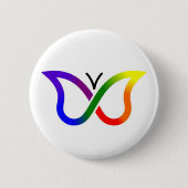ADHD Neurodiversity Butterfly Button Badge (wit) (Voorkant)