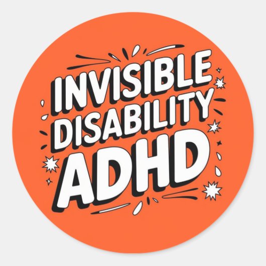 ADHD Onzichtbare invaliditeit sticker (Voorkant)