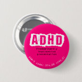 ADHD-PI-toets Ronde Button 5,7 Cm (Voorkant /achterkant)