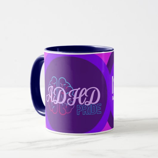 ADHD Pride café de cerveau moderne Mug (Devant gauche)