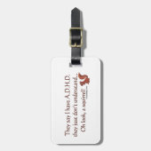 ADHD Squirrel Gezegde Bagagelabel (Voorkant verticaal)