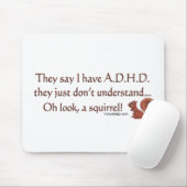 ADHD Squirrel Humor Muismat (Met muis)