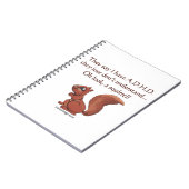 ADHD Squirrel Humor Notitieboek (Linkerzijde)
