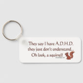ADHD Squirrel Humor Sleutelhanger (Achterkant)