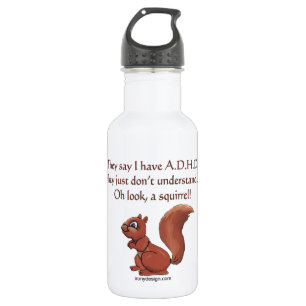 ADHD Squirrel Humor Waterfles