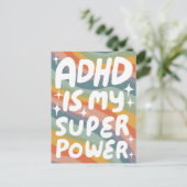 ADHD Super Power Fun Bubble Letters CUSTOM Briefkaart (Staand voorkant)