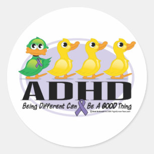ADHD Ugly Ducking Ronde Sticker