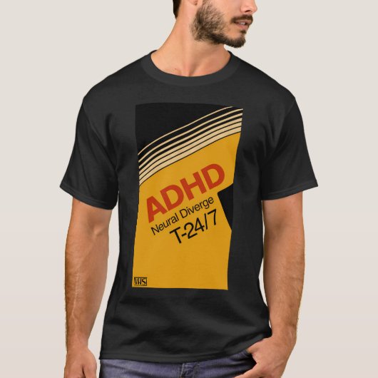 ADHD-videocassette VHS Neural Divergent T-shirt (Voorkant)