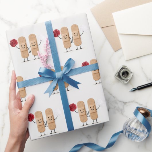 Adhesive Bandage Cheerleaders On White Cadeaupapier (Geschenken)