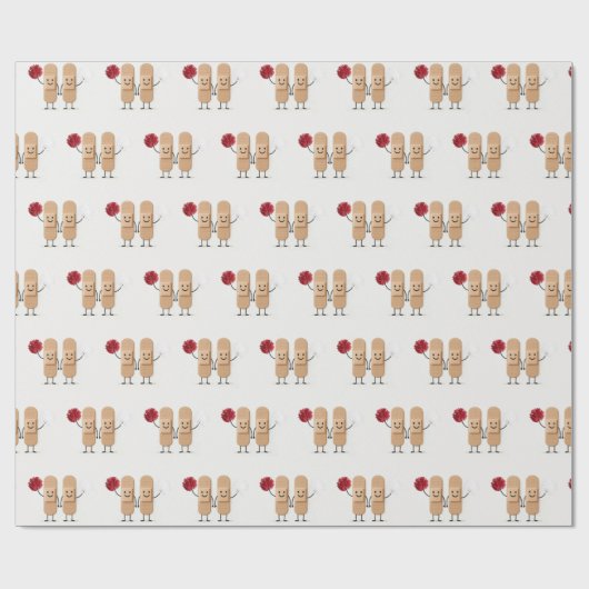 Adhesive Bandage Cheerleaders On White Cadeaupapier (Vlak)
