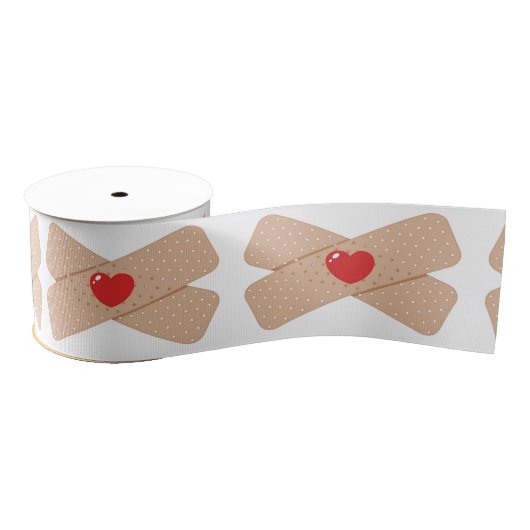 Adhesive Bandages With Red Hearts Grosgrain Lint (Spoel)