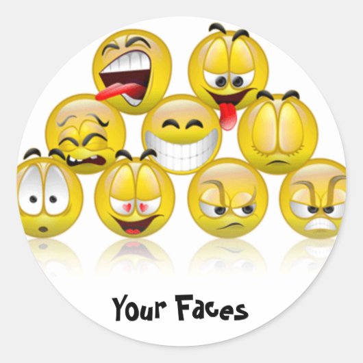 adhesive smiles ronde sticker (Voorkant)