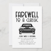 Adieu à un Invitation classique de voiture de retr (Devant)