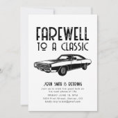 Adieu à un Invitation classique de voiture de retr (Devant)