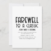 Adieu à un Invitation classique du Parti de la ret (Devant)