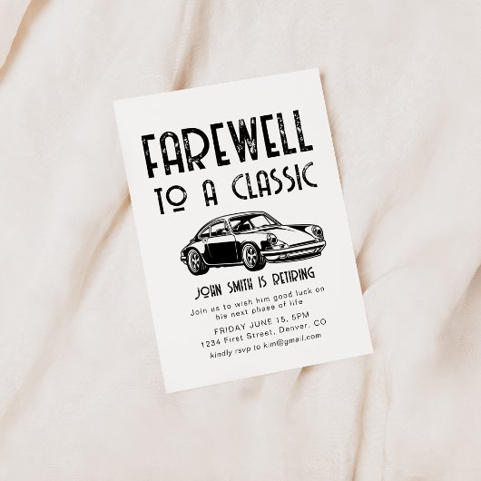 Adieu à un Invitation classique du Parti de la ret