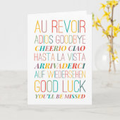 Adieu Adieu Carte de voeux pliée (Fleur jaune)